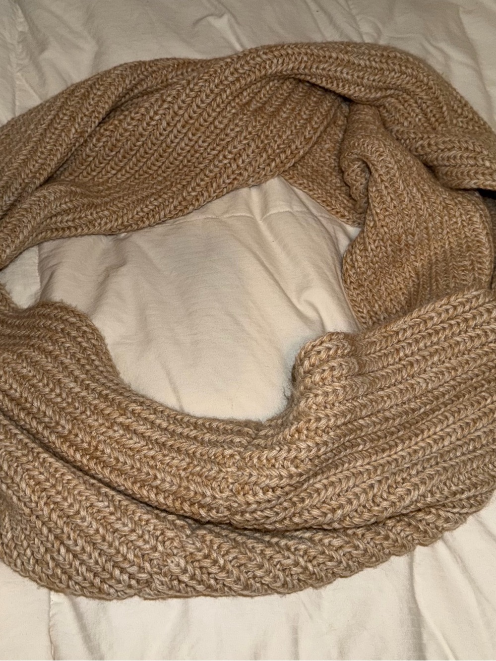 J. Crew Chunky Knit Infinity Scarf in Camel